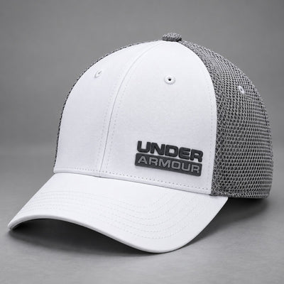 Under Armour White & Black Performance Trucker Cap – Premium Logo - LS028
